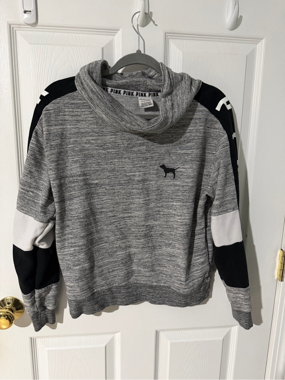 PINK Victoria's Secret Grey Marled Funnel Neck Sweatshirt